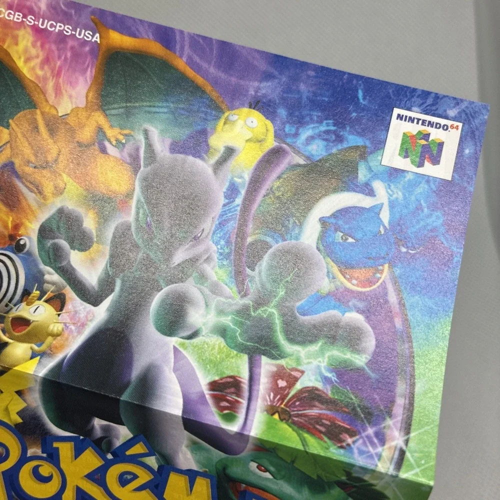 Pokemon Stadium N64 Red Blue Yellow Nintendo Gameboy Insert March 2000 Poster